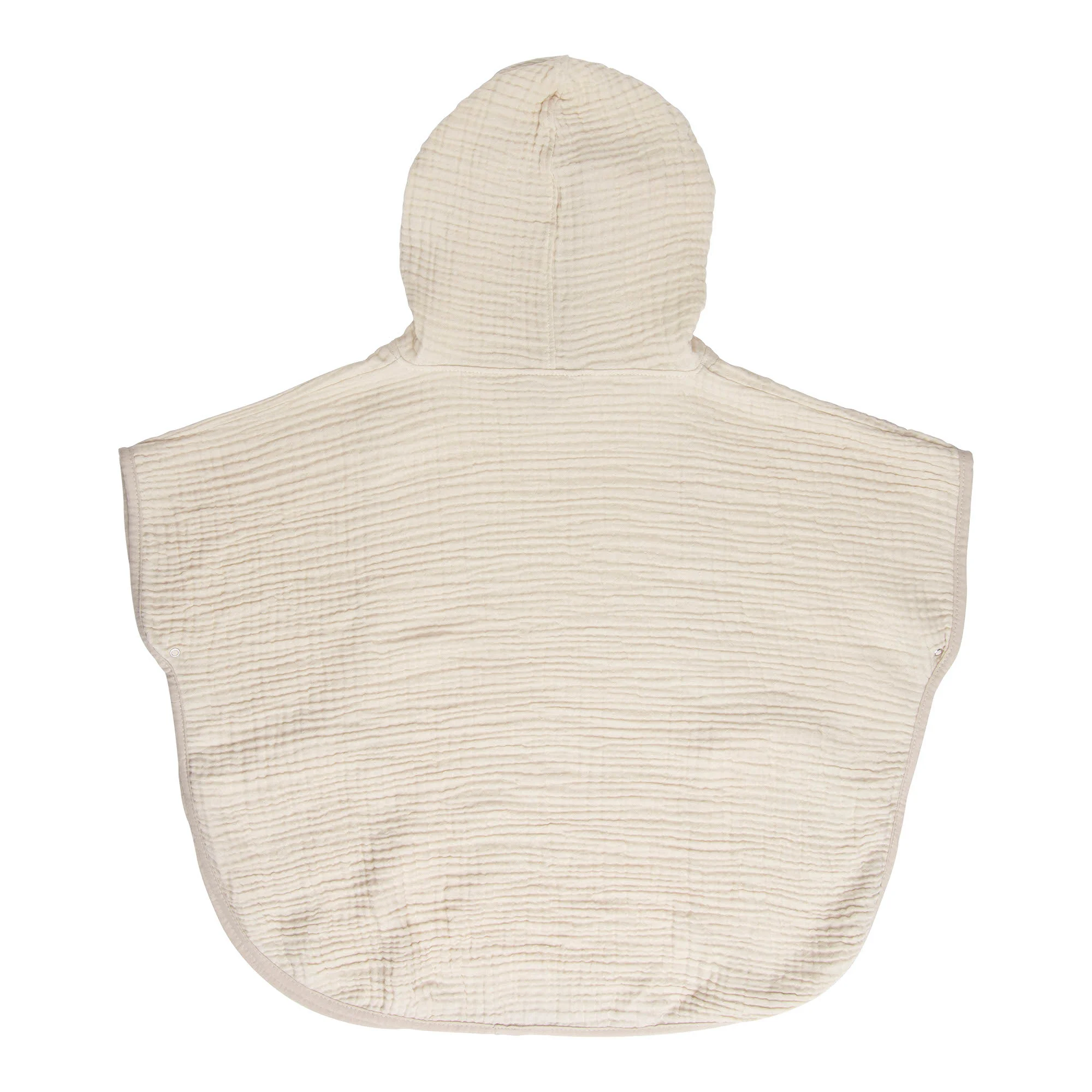 Poncho Badcape Pure Cotton Sand achterkant 4 Poncho's met Print